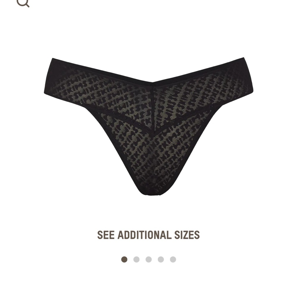 SKIMS Mesh Thong, Color Onyx
